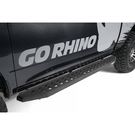 Go Rhino 15-17 RAM 1500 CREW CAB RB20 RUNNING BOARDS BLACK POLYUREA 69420687T